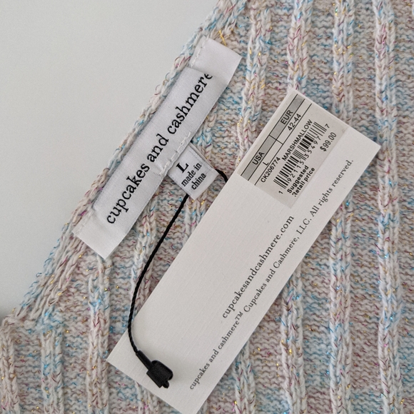 NWT Cupcakes & Cashmere Leah Ribbed Sweater Tank L - Picture 4 of 8